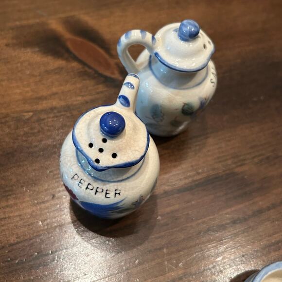 Vintage Nasco Chicken Rooster Salt Pepper Shaker Set Hand Painted Made In Japan - Picture 8 of 8